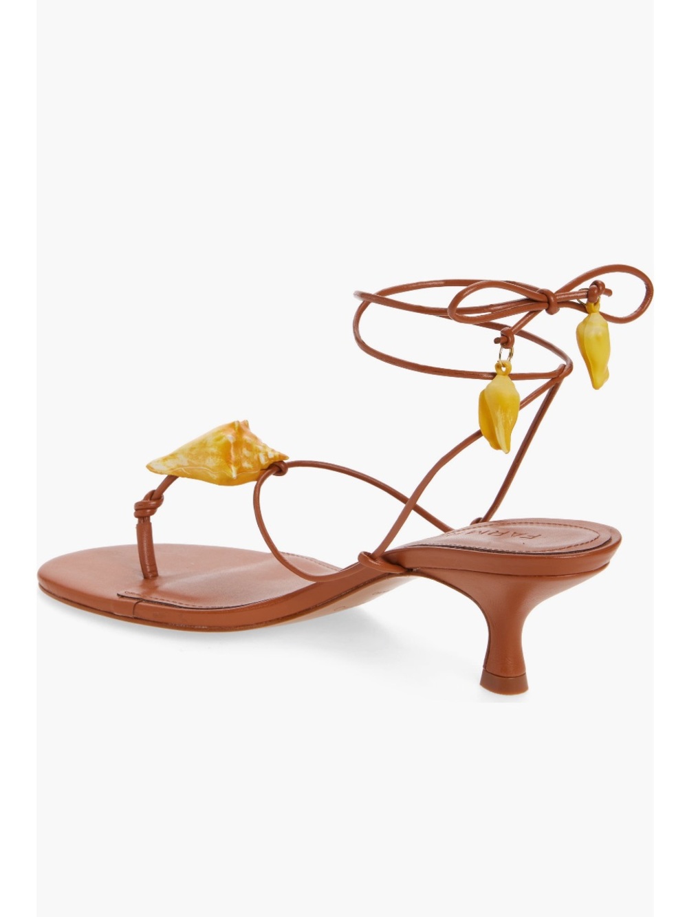 Farm Rio Shell Macrame Kitten Heel Sandals - Picture 2 of 11